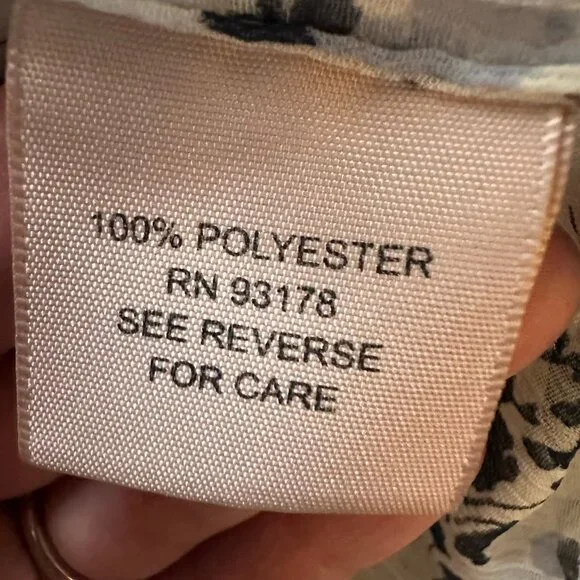 Philosophy Blouse Women’s Medium Sheer Floral White With Blue Flowers Sheer - Picture 14 of 14